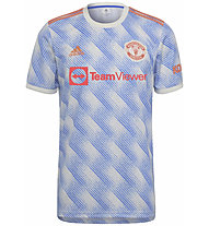 adidas 21/22 Manchester United Away Jersey - Fußballtrikot - Herren, White/Blue