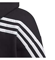 adidas Doubleknit 3-Stripes Full-Zip - felpa con cappuccio - ragazzo, Black