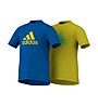 adidas Ess 2 Pack Tee T-Shirt Bambino, Blue/Yellow