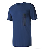 adidas ID 3 Stripes Pocket - maglia fitness - uomo, Blue