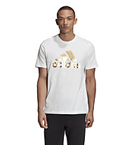adidas M Logo Box Foil - T-shirt - uomo, White/Gold