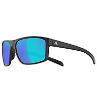 adidas Whipstart - occhiali sportivi, Black Matt-Blue Mirror