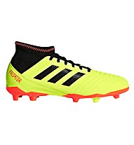 adidas Predator 18.3 FG Junior - scarpe da calcio terreni compatti - bambino, Lime/Black/Red