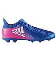 adidas X 16.3 FG J - scarpe da calcio terreni compatti - bambino, Blue/Pink