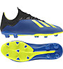 adidas X 18.3 FG - scarpe da calcio terreni compatti, Black/Blue/Lime