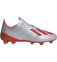 adidas X 19.1 FG - scarpe da calcio terreni compatti, Silver/Red