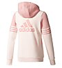 adidas Hood Cotton Tracksuit - tuta da ginnastica - ragazza, Light Grey/Pink