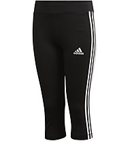 adidas 3/4 Equipment 3-Stripes - pantaloni fitness - bambina, Black