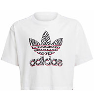 adidas Originals Graphic Print Crop Tee - T-Shirt - Mädchen, White