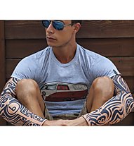 Biciclista Maori - Armwärmer mit Tattooprint, Rose/Blue