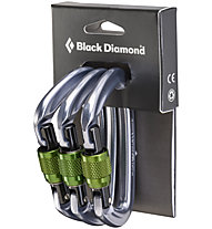 Black Diamond Positron Screwgate - Set 3 moschettoni, Grey/Green
