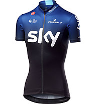 Castelli Team Sky 2019 Fan 19 - maglia bici - donna, Black/Blue