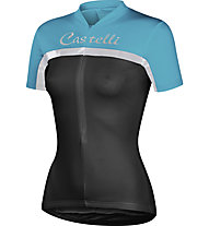 Castelli Promessa Jersey - Maglia Ciclismo, Black/Aqua/Silver