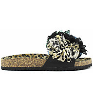 Colors of California Slide With Flower Trim - ciabatte - donna, Black/Brown