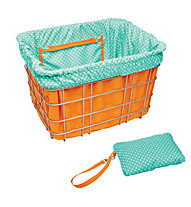 Electra Basket Liner, Orange/Light Blue Polka Dots