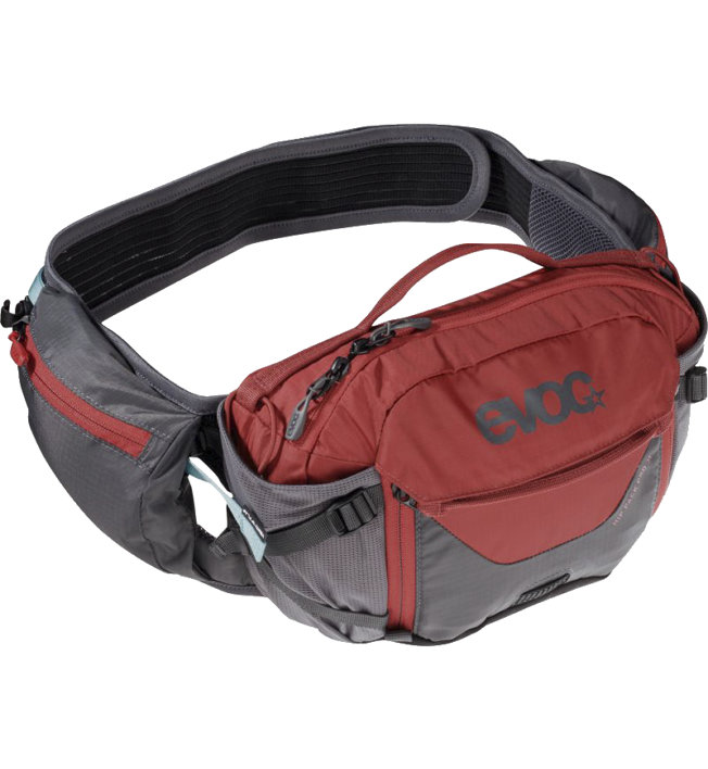 Evoc Hip Pack Pro 3 + Hydration Bladder 1,5 - marsupio, Grey/Red