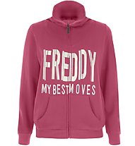 Freddy Hoodie Velvet - felpa con zip - donna, Pink