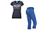 Freddy Pantaloni 3/4 + T-shirt ginnastica donna, Navy/Dark Blue