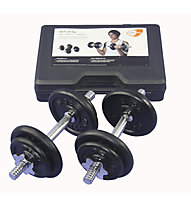 Get Fit 20 kg Weight Set + Plastic Box - manubri fitness, Grey/Black