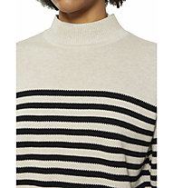 Knowledge Cotton Micro Bubble Stripe W - Pullover - Damen, White/Black