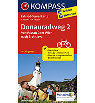 Kompass Karte Nr. 7004 Donauradweg 2 Von Passau über Wien 1: 50.000, 1:50.000