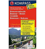 Kompass Karte N.7051: Brennerradroute Brenner - Bozen 1:50.000, 1:50.000
