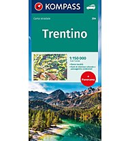 Kompass Carta N.354: Trentino 1:150.000 Panorama+carta stradale, 1:150.000