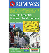 Kompass Carta N° 045 Brunico - Plan de Corones 1:25.000, 1:25.000