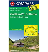 Kompass Karte Nr. 108 S. Gottardo, Grimsel, Susten 1:40.000, 1:40.000