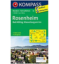 Kompass Karte Nr. 181 Rosenheim, Bad Aibling, Wasserburg am Inn 1:50.000, 1:50.000