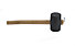 Meru Basic Rubber Hammer, Black/Wood