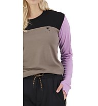 Mons Royale Yotei BF LS - Langarmshirt - Damen, Pink/Black/Brown