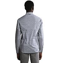 Napapijri Courma 1 Flowers M - camicia maniche lunghe - uomo, White/Blue