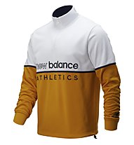 New Balance NB Athletics Track 1/4 zip - Pullover mit Reißverschluss - Herren, White/Orange
