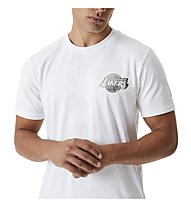 New Era Cap Metallic T LA Lakers - T-shirt - uomo, White/Silver