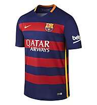 Nike 2015/16 FC Barcelona Stadium Home - T-shirt da calcio, L. Blue/S. Res/U. Gold