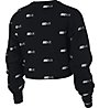 Nike Air Women's Printed Fleece Crew - Sweatshirt - Damen, Black