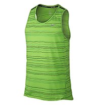 Nike DF Cool Tailwind Stripe Tank - ärmelloses Laufshirt, Green