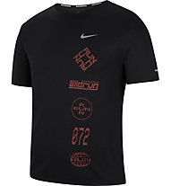 Nike Dri-FIT Miler Wild Run Graphic Running - Running T-Shirt - Herren, Black