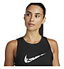 Nike Dri-FIT One Swoosh - top running - donna, Black/White