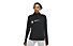 Nike Dri-FIT Swoosh Run - Laufshirt Langarm - Damen , Black/White