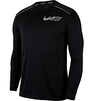 Nike Miler Men's Long-Sleeve Running Top - Laufshirt Langarm - Herren, Black
