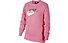 Nike NSW Big Kids' (Girls') French Terry Crew - felpa - ragazza, Pink/Golden