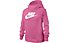 Nike NSW Girls' Pullover - felpa con cappuccio - ragazza, Pink