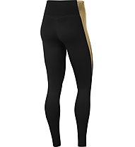 Nike One W's - pantaloni lunghi fitness - donna, Black/Gold