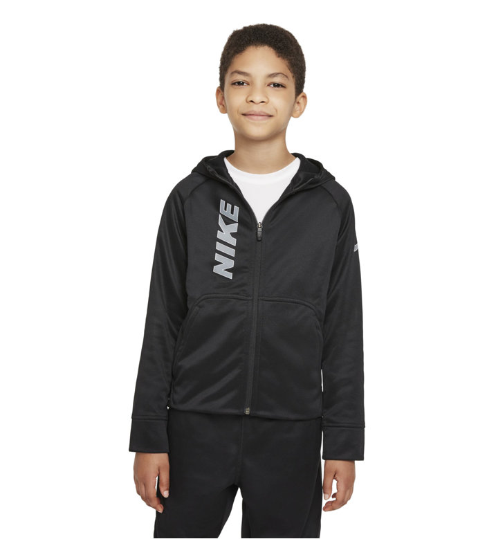 Felpa Con Cappuccio Nike Therma Per Bambina - Nero/Rosa - Taglie XS, S, M, L