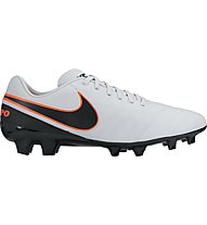 Nike Tiempo Genio II Leather FG - scarpe da calcio, Grey/Black/Orange