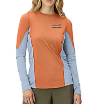 Norrona Senja Equaliser Lightweight Ws - maglia a maniche lunghe - donna, Orange/Light Blue