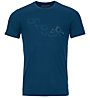 Ortovox 185 Merino Tangram Logo Ts M - maglietta tecnica - uomo, Blue