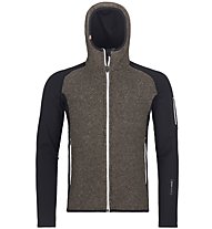 Ortovox Fleece Plus Classic Knit - giacca con cappuccio sci alpinismo - uomo, Black/Brown